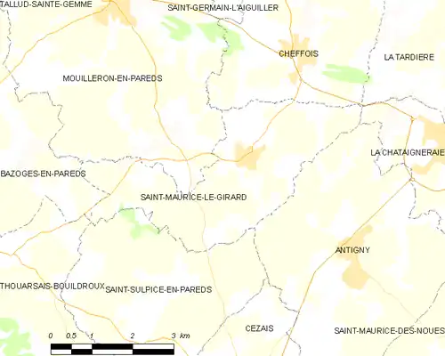Detailkaart van de gemeente