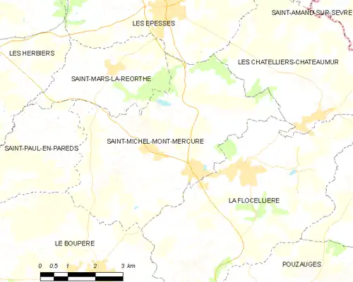 Detailkaart van de gemeente