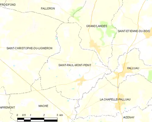 Detailkaart van de gemeente
