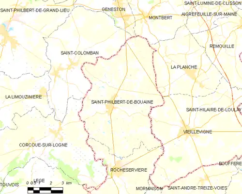 Detailkaart van de gemeente