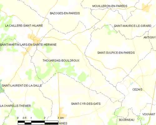 Detailkaart van de gemeente