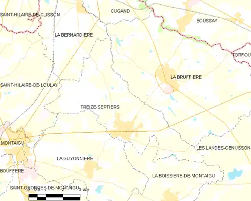 Detailkaart van de gemeente