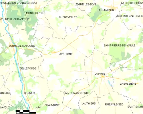 Detailkaart van de gemeente