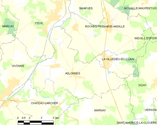 Detailkaart van de gemeente