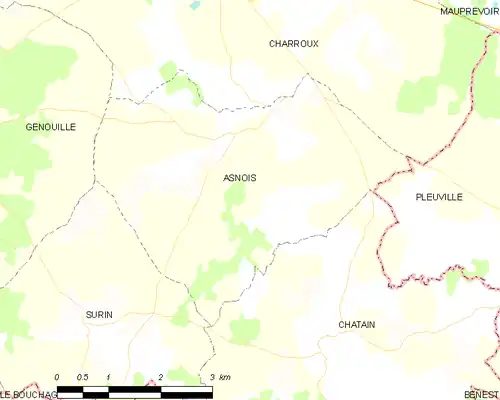 Detailkaart van de gemeente