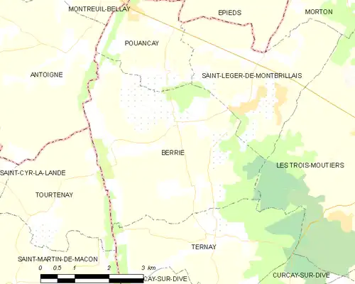 Detailkaart van de gemeente