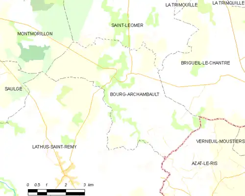 Detailkaart van de gemeente