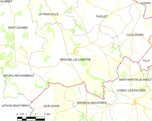 Detailkaart van de gemeente