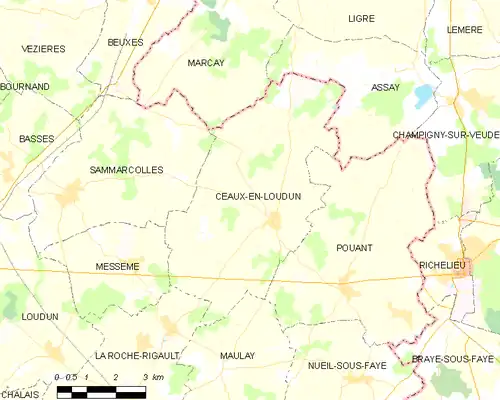 Detailkaart van de gemeente