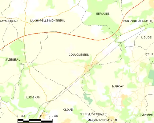 Detailkaart van de gemeente