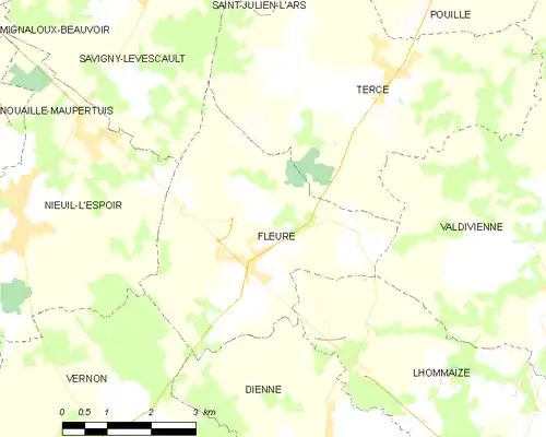 Detailkaart van de gemeente