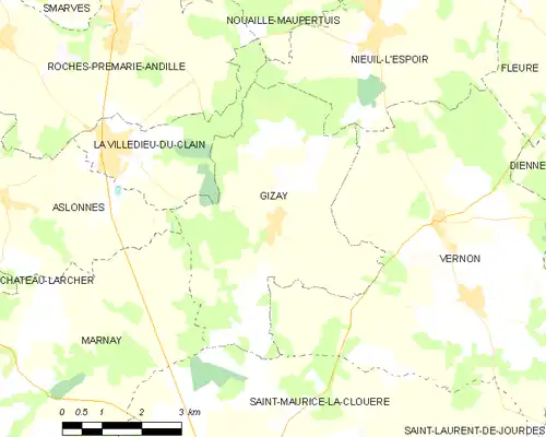 Detailkaart van de gemeente