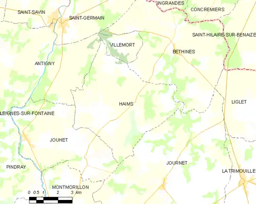 Detailkaart van de gemeente