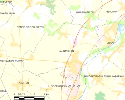 Detailkaart van de gemeente