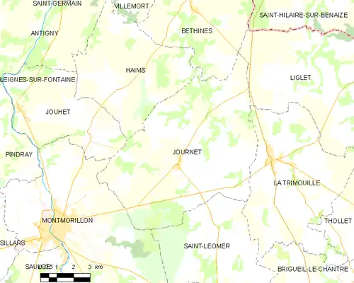 Detailkaart van de gemeente