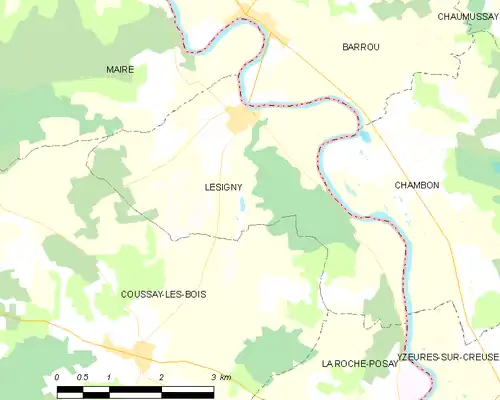 Detailkaart van de gemeente