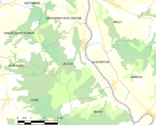 Detailkaart van de gemeente