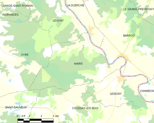 Detailkaart van de gemeente