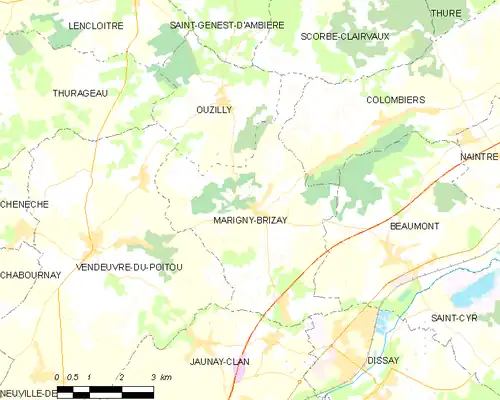 Detailkaart van de gemeente