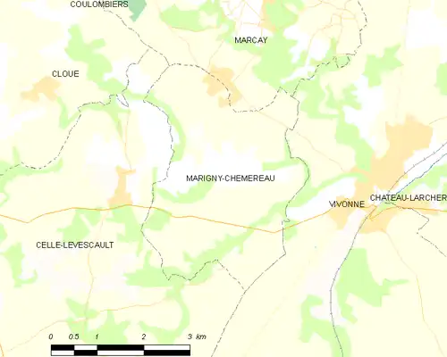 Detailkaart van de gemeente