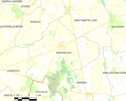 Detailkaart van de gemeente