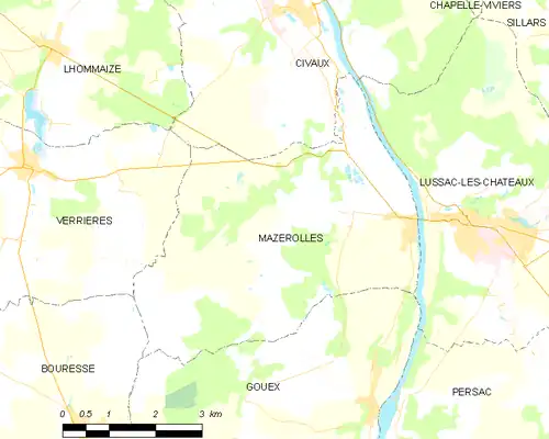 Detailkaart van de gemeente