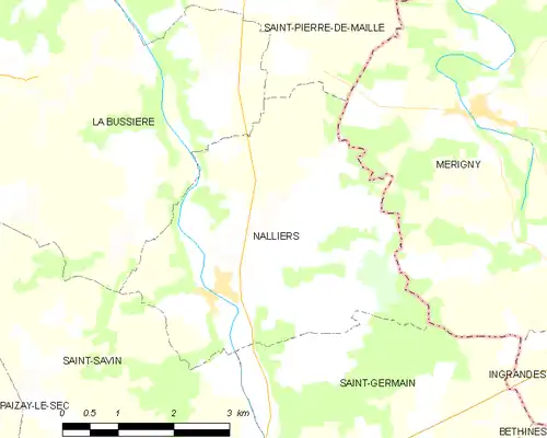 Detailkaart van de gemeente