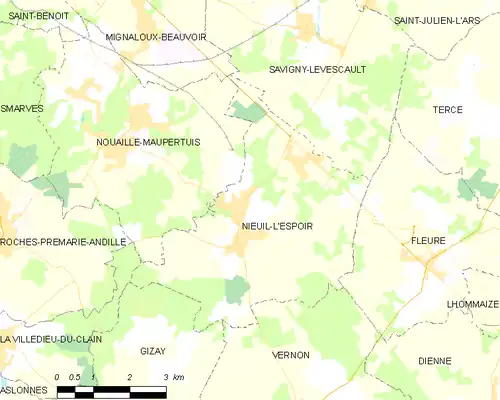 Detailkaart van de gemeente