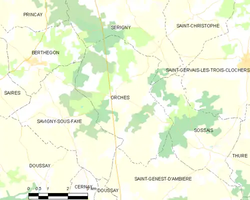 Detailkaart van de gemeente