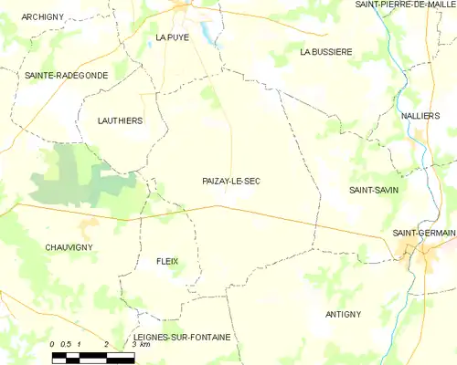 Detailkaart van de gemeente