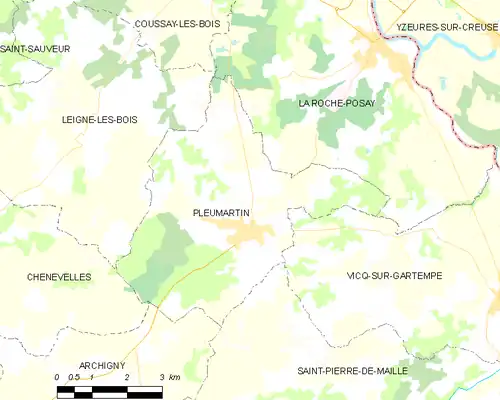 Detailkaart van de gemeente