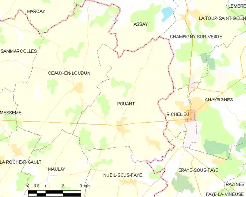 Detailkaart van de gemeente