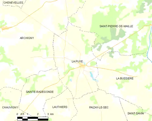 Detailkaart van de gemeente