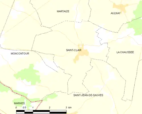 Detailkaart van de gemeente