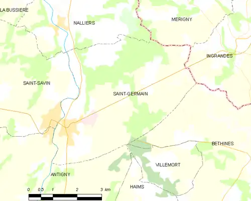 Detailkaart van de gemeente