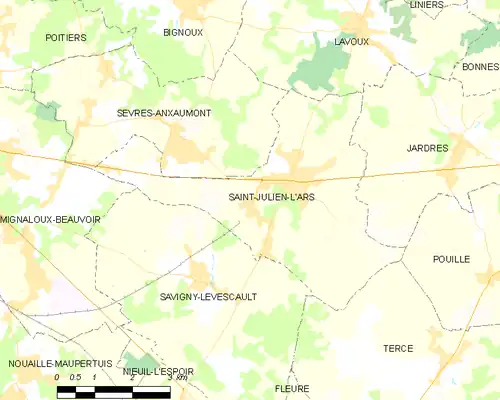 Detailkaart van de gemeente