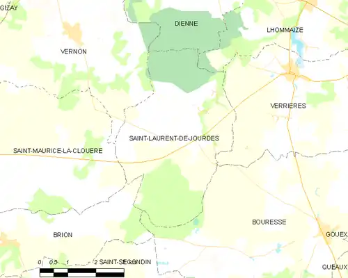 Detailkaart van de gemeente