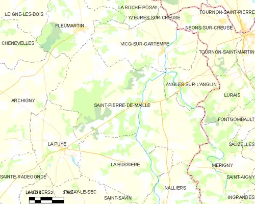 Detailkaart van de gemeente