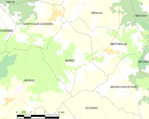 Detailkaart van de gemeente