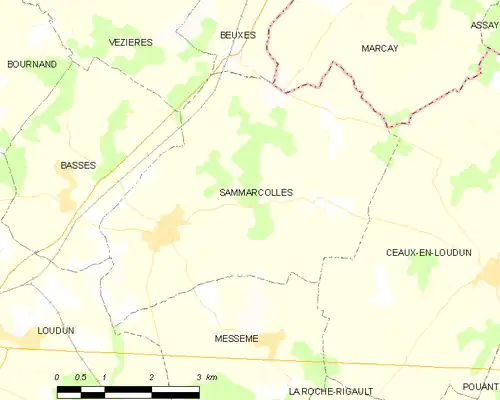 Detailkaart van de gemeente