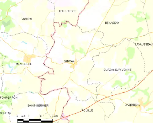 Detailkaart van de gemeente