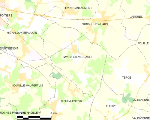 Detailkaart van de gemeente