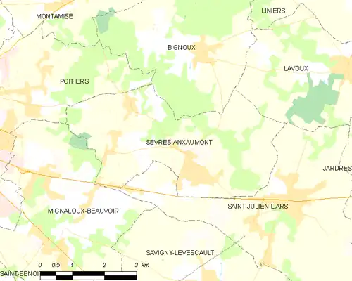 Detailkaart van de gemeente