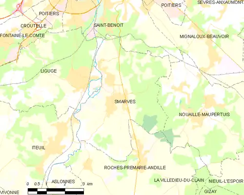 Detailkaart van de gemeente