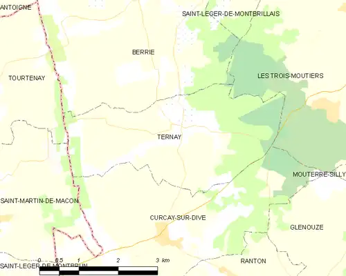 Detailkaart van de gemeente