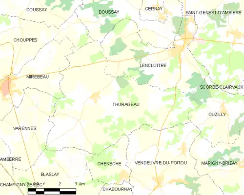 Detailkaart van de gemeente