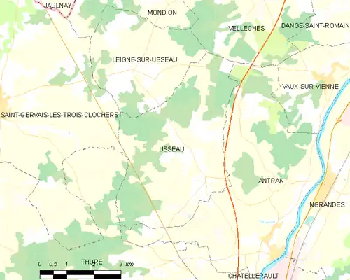 Detailkaart van de gemeente