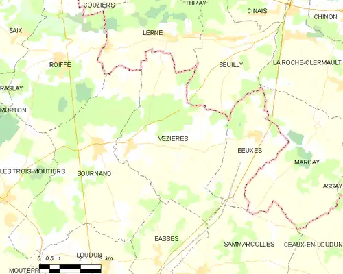 Detailkaart van de gemeente