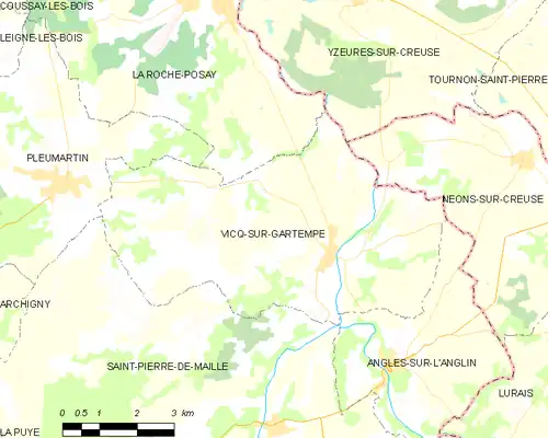 Detailkaart van de gemeente