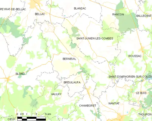 Detailkaart van de gemeente